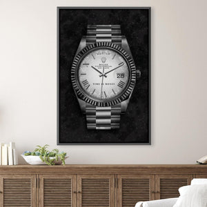 Hustle Watch - Silver Canvas Art Clock Canvas