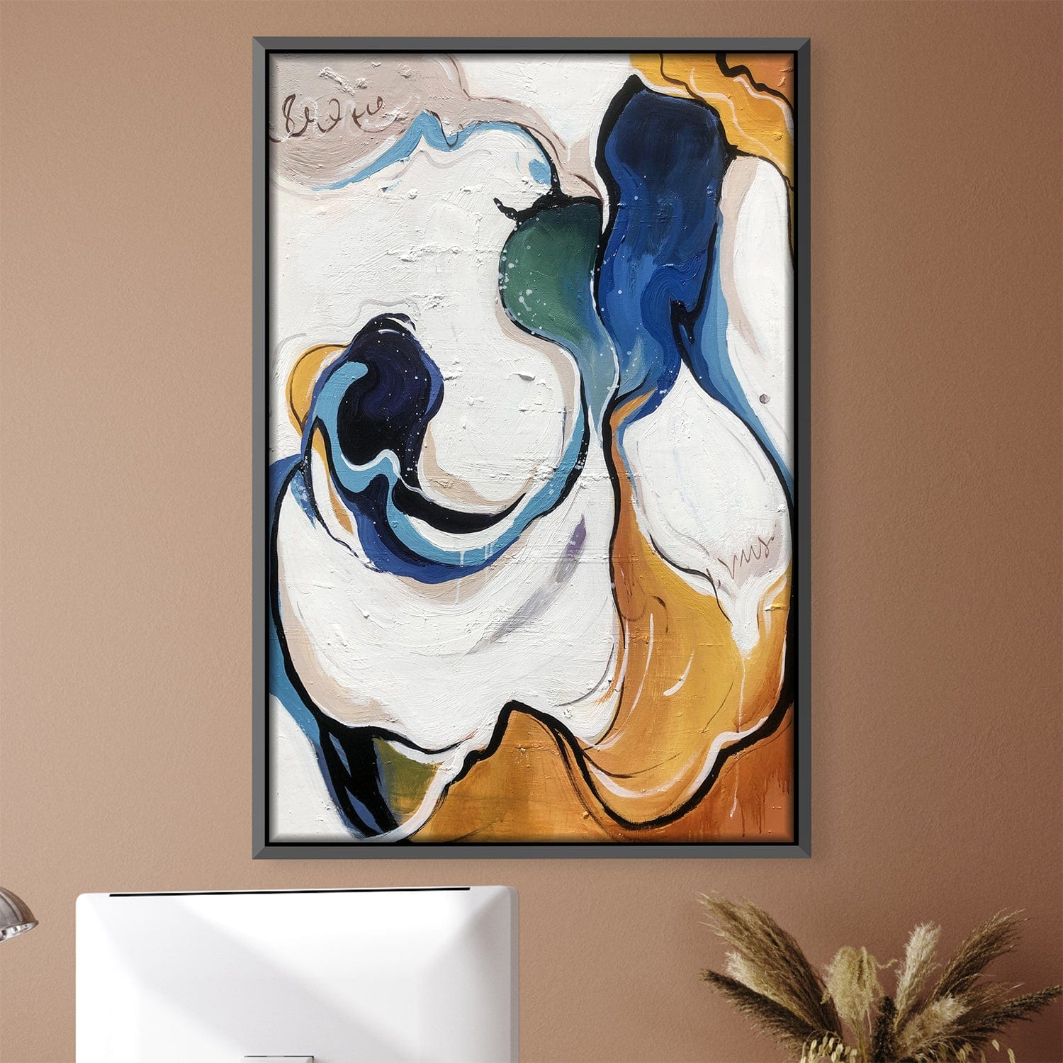 Hypnotic Color Oil Painting Oil 30 x 45cm / Oil Painting Clock Canvas
