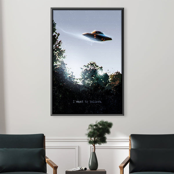 I Want To Believe Canvas Art 30 x 45cm / Unframed Canvas Print Clock Canvas