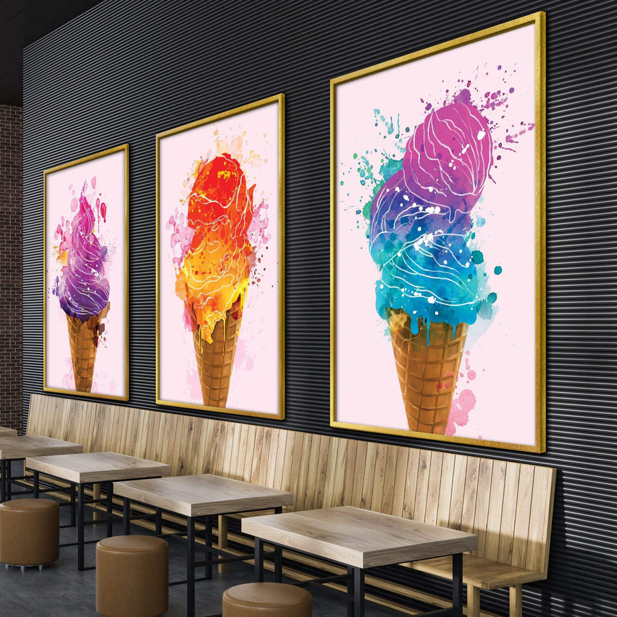 Ice Cream Parlor Canvas Art Clock Canvas