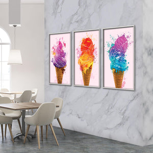 Ice Cream Parlor Canvas Art Clock Canvas