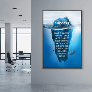 Iceberg of Success Art Clock Canvas