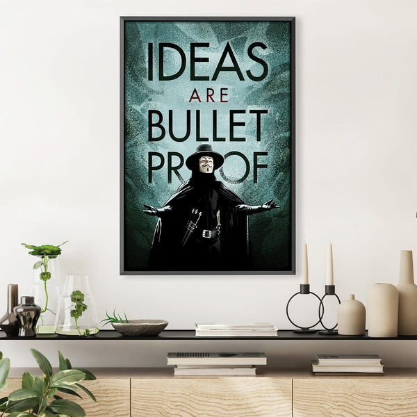 Ideas are Bullet Proof Canvas Art 30 x 45cm / Unframed Canvas Print Clock Canvas