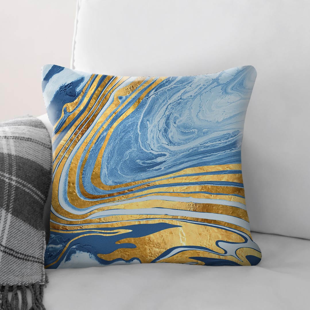 Indigo Flow B Cushion Cushion Cushion Square Clock Canvas