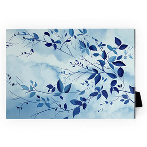 Indigo Leaves Desktop Canvas Desktop Canvas 18 x 13cm Clock Canvas