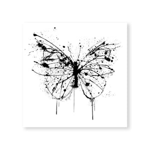 Inked Butterfly Canvas Art Clock Canvas
