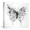 Inked Butterfly Canvas Art 30 x 30cm / Unframed Canvas Print Clock Canvas