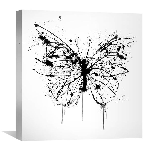 Inked Butterfly Canvas Art 30 x 30cm / Unframed Canvas Print Clock Canvas