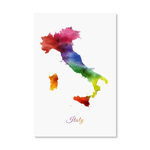 Italy Rainbow Canvas Art Clock Canvas