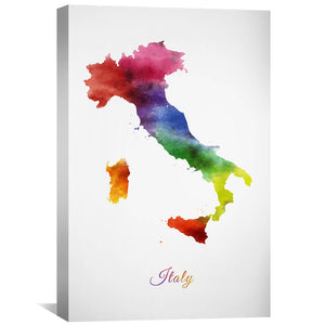 Italy Rainbow Canvas Art 30 x 45cm / Unframed Canvas Print Clock Canvas