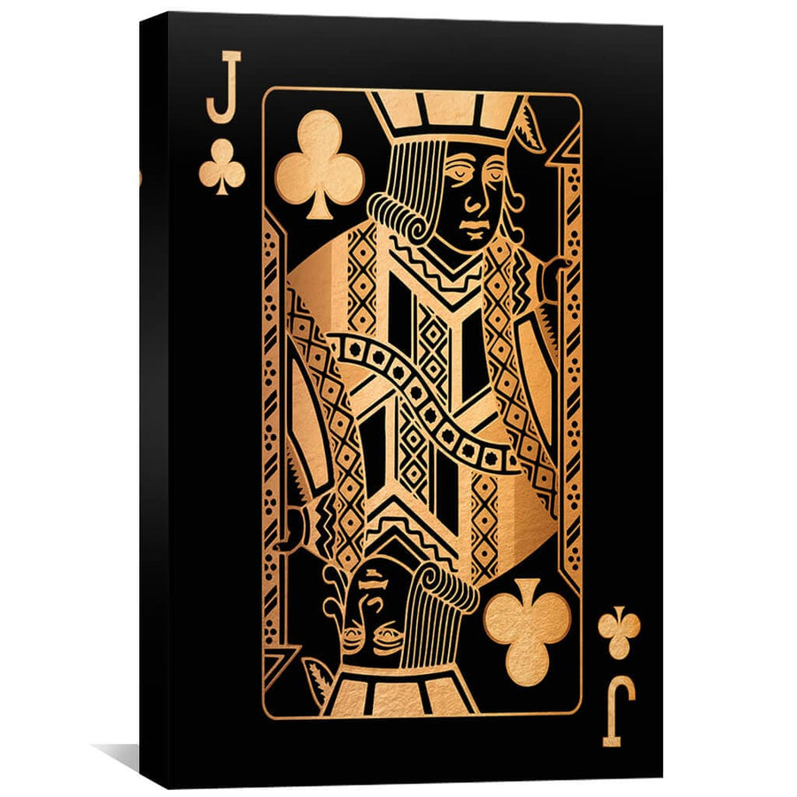 Jack of Clubs - Gold Canvas Art 30 x 45cm / Standard Gallery Wrap Clock Canvas