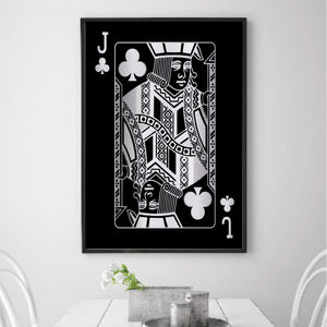 Jack of Clubs - Silver Clock Canvas
