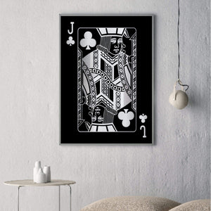 Jack of Clubs - Silver Clock Canvas
