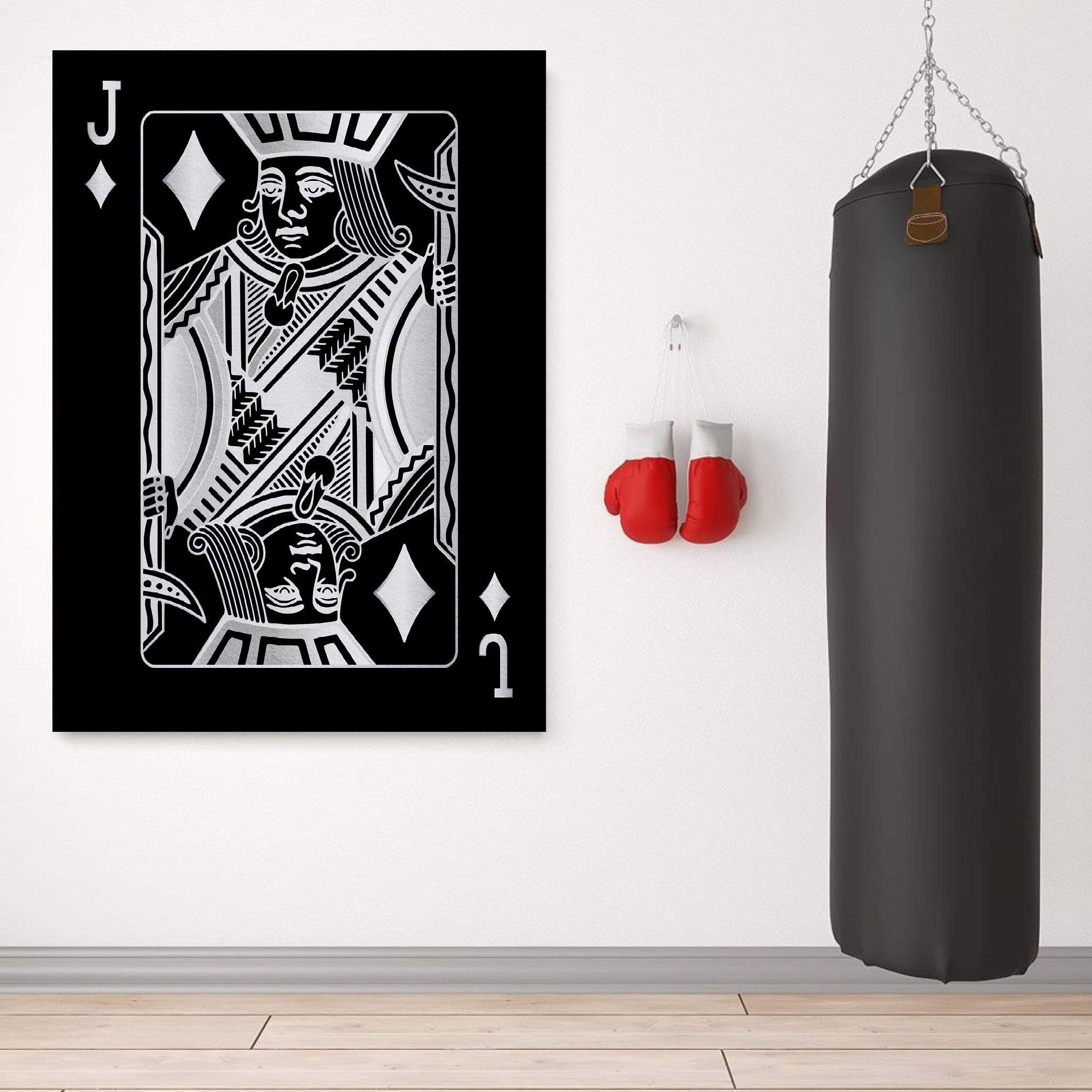 Jack of Diamonds - Silver Clock Canvas