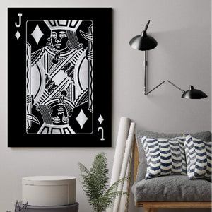 Jack of Diamonds - Silver Clock Canvas