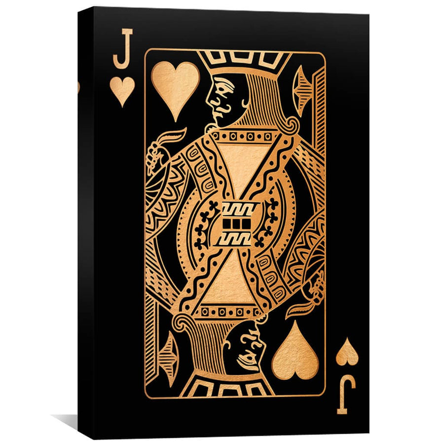 Jack of Hearts - Gold Canvas Art 30 x 45cm / Standard Gallery Wrap Clock Canvas