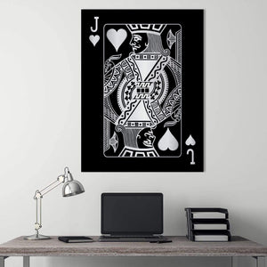 Jack of Hearts - Silver Clock Canvas
