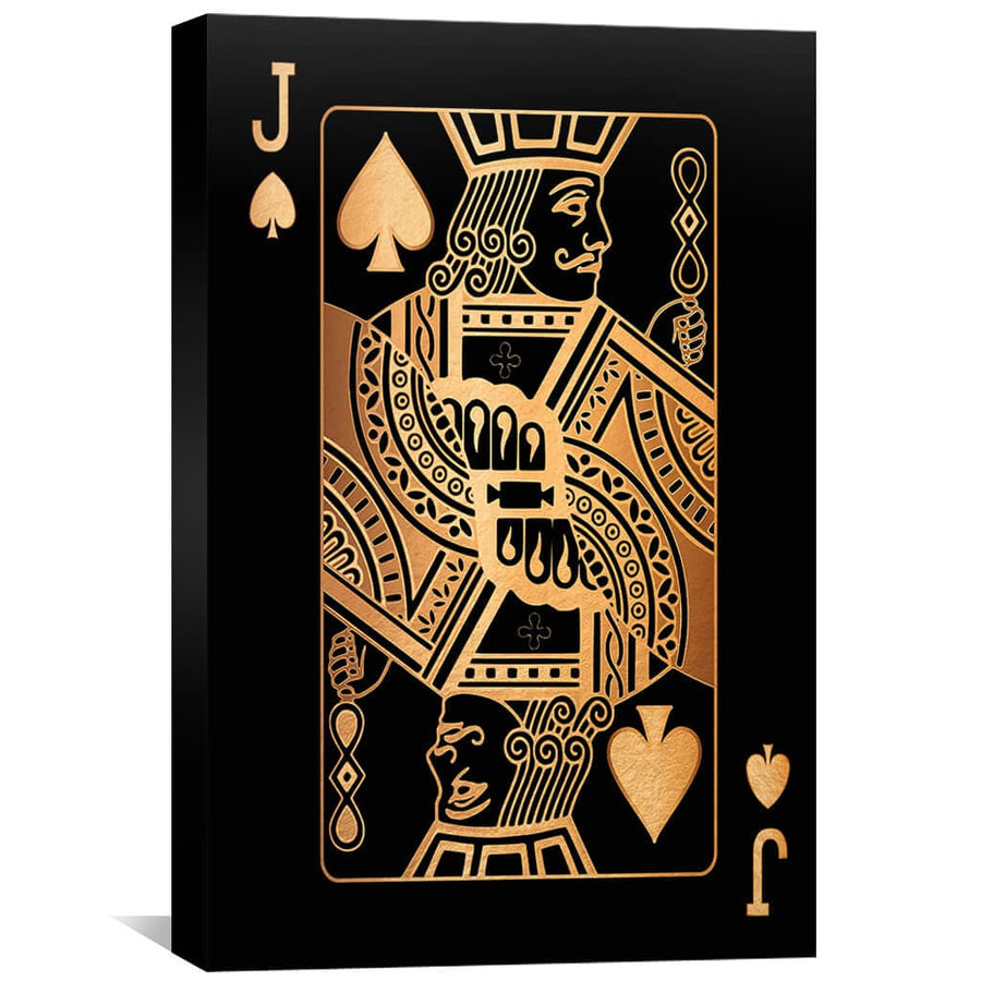 Jack of Spades - Gold Canvas Art 30 x 45cm / Standard Gallery Wrap Clock Canvas
