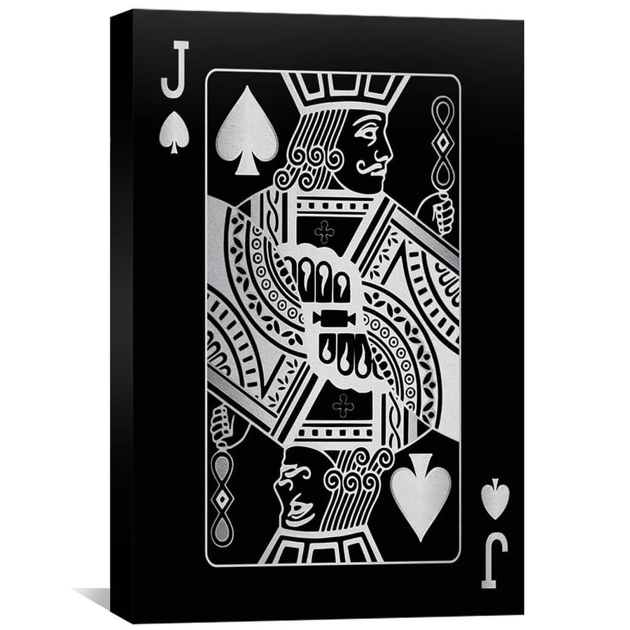 Jack of Spades - Silver Canvas Art 30 x 45cm / Standard Gallery Wrap Clock Canvas