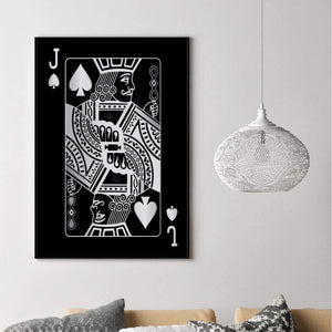 Jack of Spades - Silver Clock Canvas