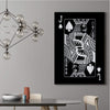 Jack of Spades - Silver Clock Canvas