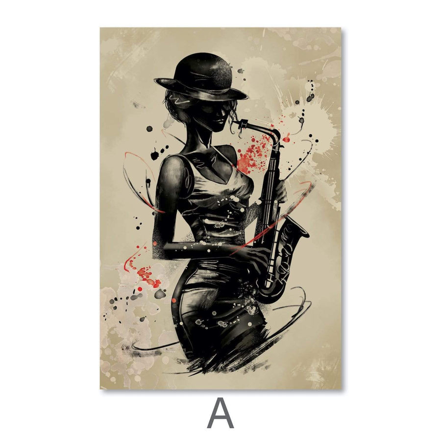 Jammin Artists Canvas Art A / 40 x 50cm / Unframed Canvas Print Clock Canvas