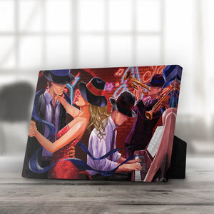 Jazz Nights Desktop Canvas Desktop Canvas 25 x 20cm Clock Canvas