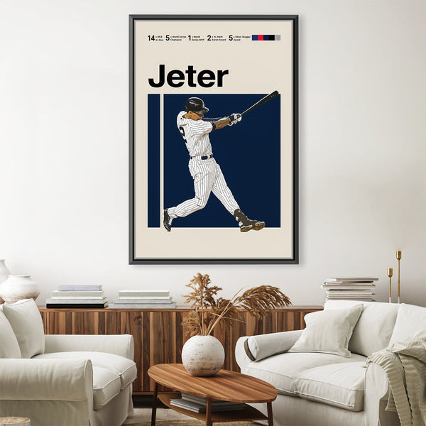 Jeter Stats Canvas Art Clock Canvas