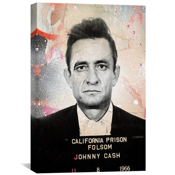 Johnny Cash Mugshot Canvas Art Clock Canvas