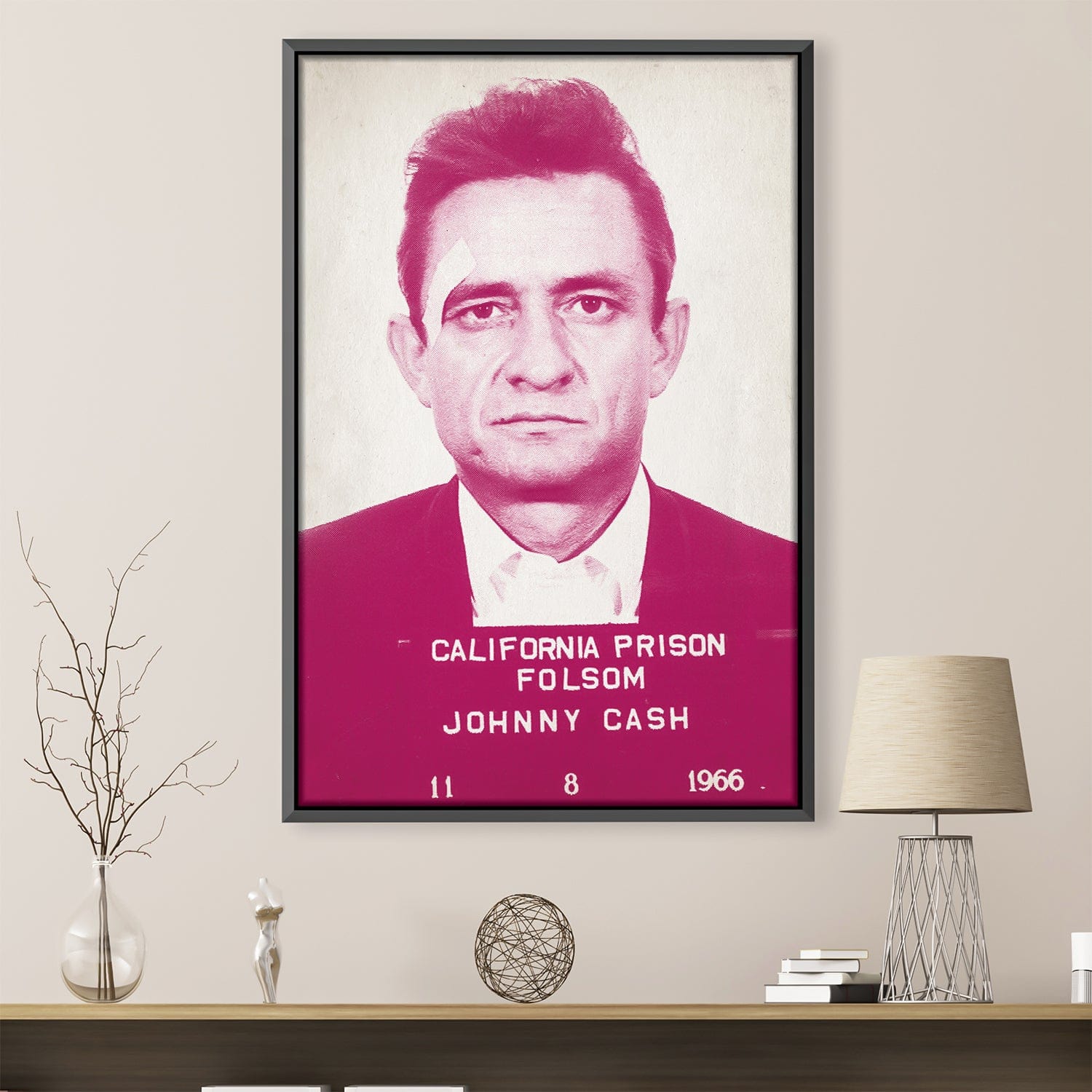 Johnny Cash Mugshot Pink Canvas product thumbnail