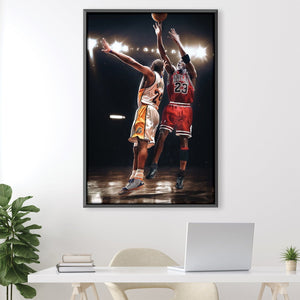 Jordan vs. Kobe Canvas Art 30 x 45cm / Unframed Canvas Print Clock Canvas
