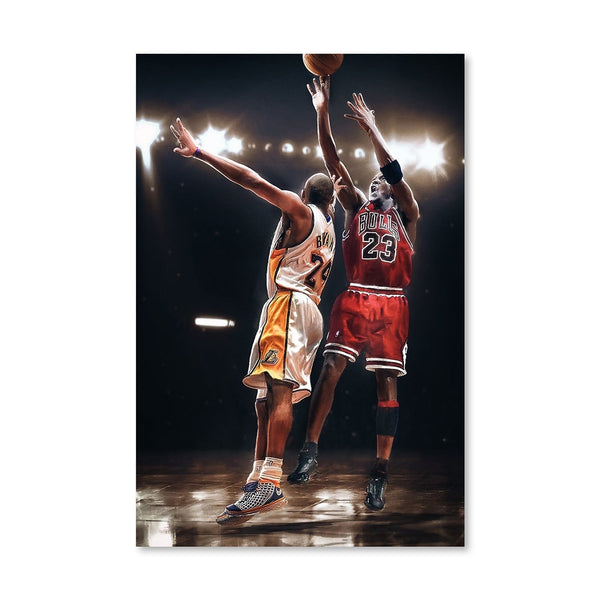 Jordan vs. Kobe Canvas Art Clock Canvas