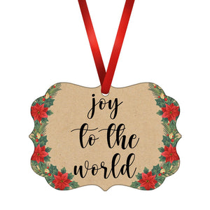 Joy to the World Ornament Christmas Ornament Victorian 10.8 x 8cm Clock Canvas