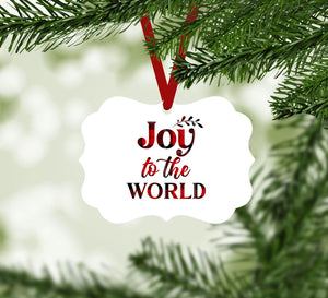 Joy to the World Ornament Christmas Ornament Victorian 10.8 x 8cm Clock Canvas