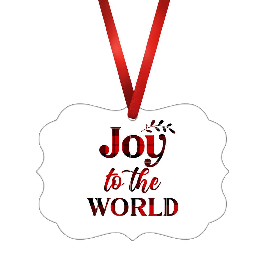 Joy to the World Plaid Ornament product thumbnail