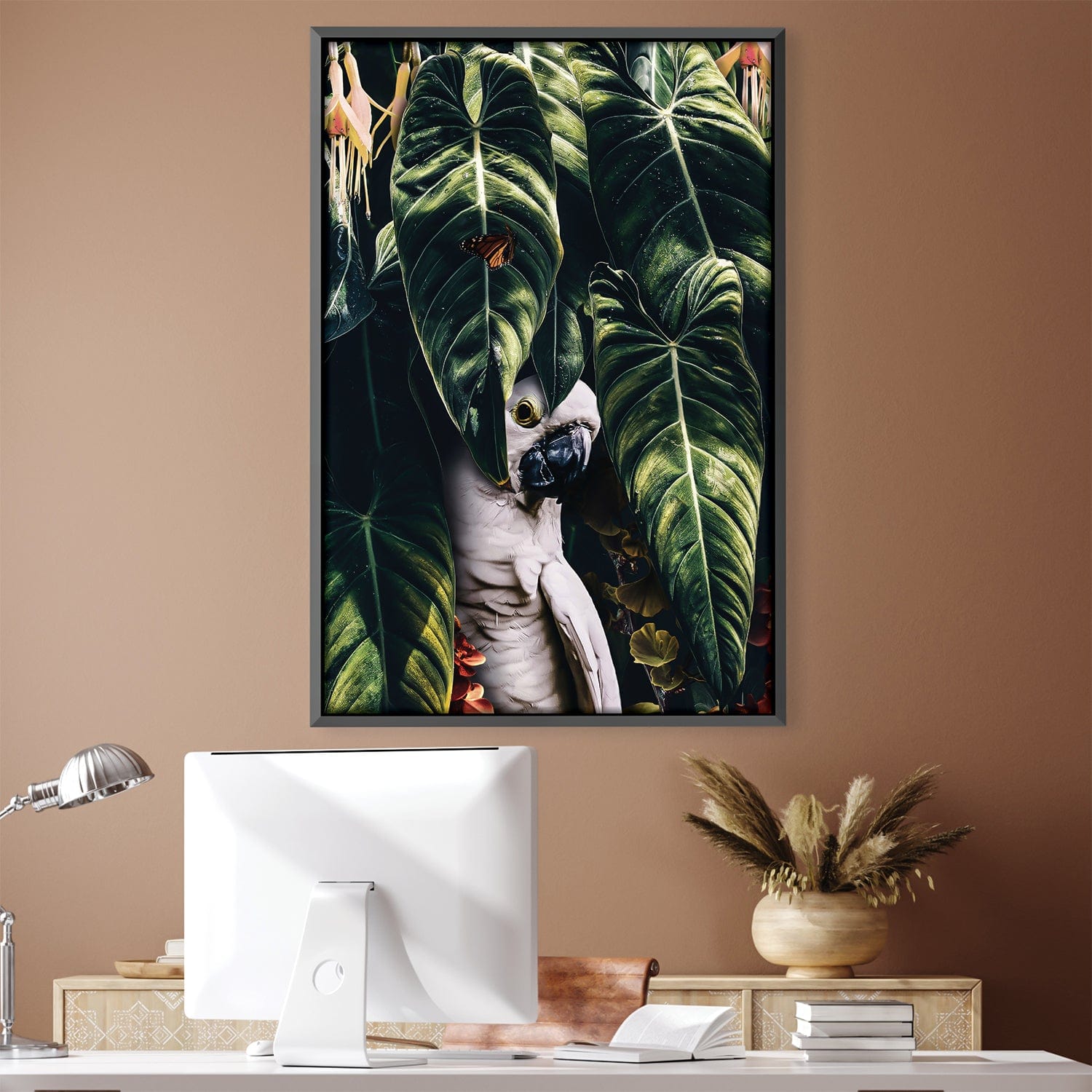 Jungle Parrot Canvas Art 30 x 45cm / Unframed Canvas Print Clock Canvas