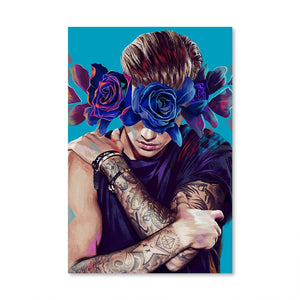 Justins Flowers Canvas Art Clock Canvas