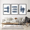 Kashmir Brush Canvas Art Set of 3 / 40 x 60cm / Unframed Canvas Print Clock Canvas