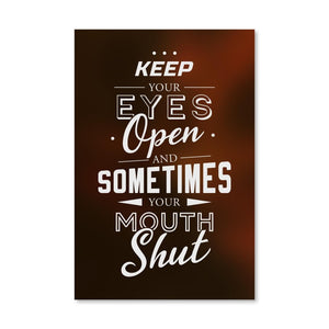 Keep Your Eyes Opened Canvas Art Clock Canvas