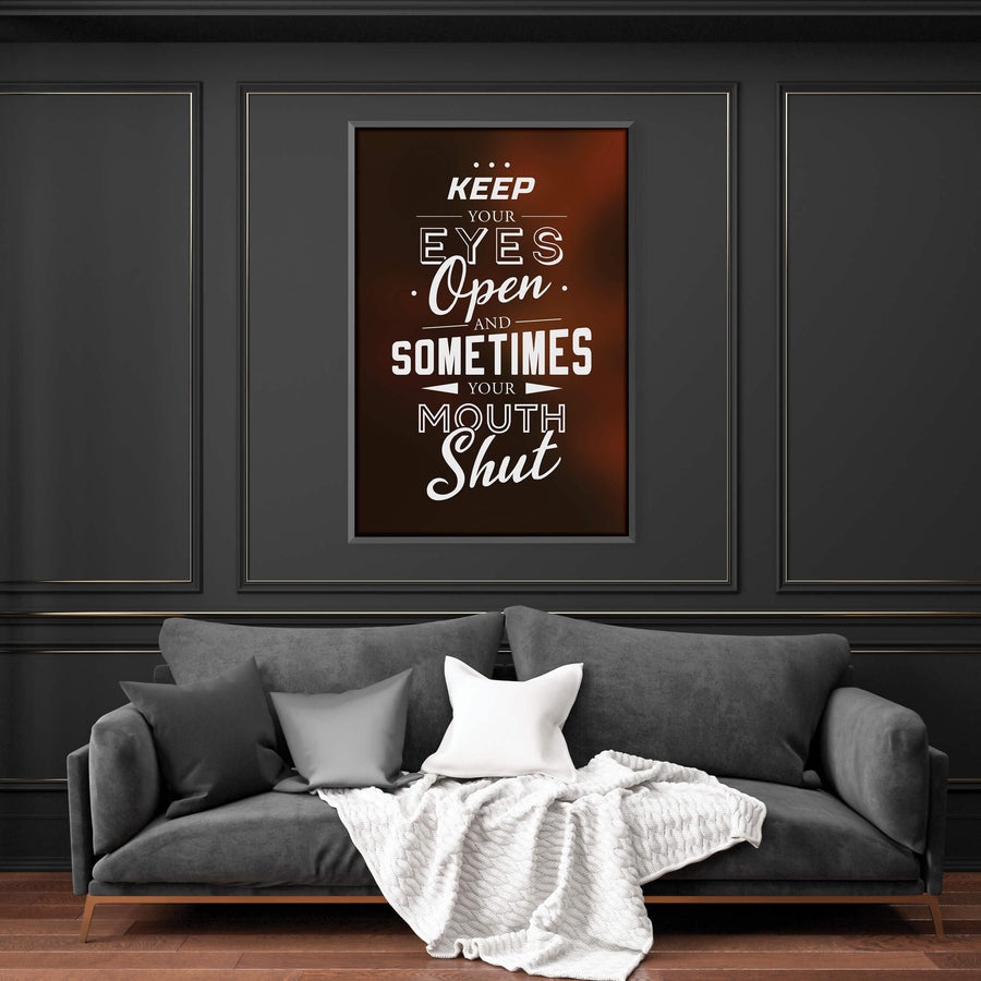 Keep Your Eyes Opened Clock Canvas