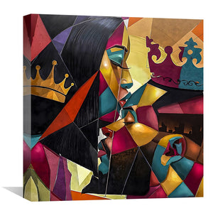 King and Queen In Shapes Canvas Art Clock Canvas