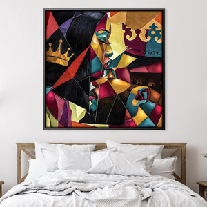 King and Queen In Shapes Canvas Art Clock Canvas