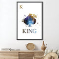 King of Abstract Canvas Art 30 x 45cm / Unframed Canvas Print Clock Canvas