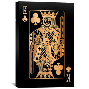 King of Clubs - Gold Canvas Art 30 x 45cm / Standard Gallery Wrap Clock Canvas