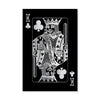 King of Clubs - Silver Canvas Art Clock Canvas