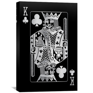 King of Clubs - Silver Canvas Art 30 x 45cm / Standard Gallery Wrap Clock Canvas