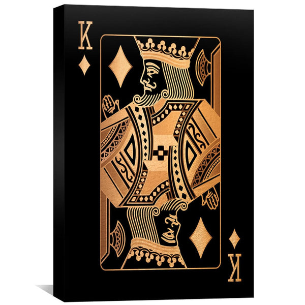 King of Diamonds - Gold Canvas Art 30 x 45cm / Standard Gallery Wrap Clock Canvas