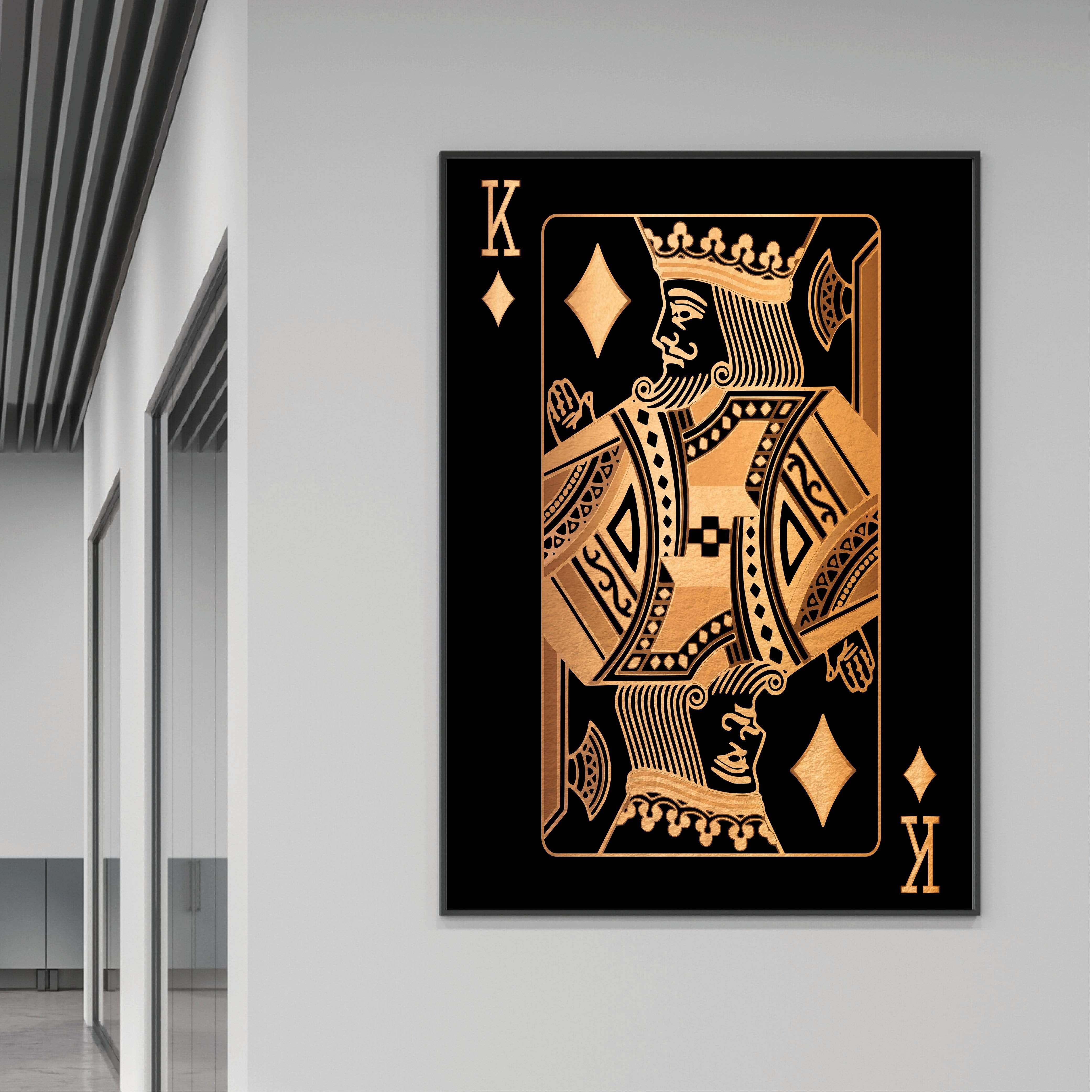 King of Diamonds - Gold Canvas