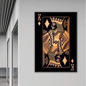 King of Diamonds - Gold Canvas
