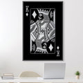 King of Diamonds - Silver Canvas Art Clock Canvas